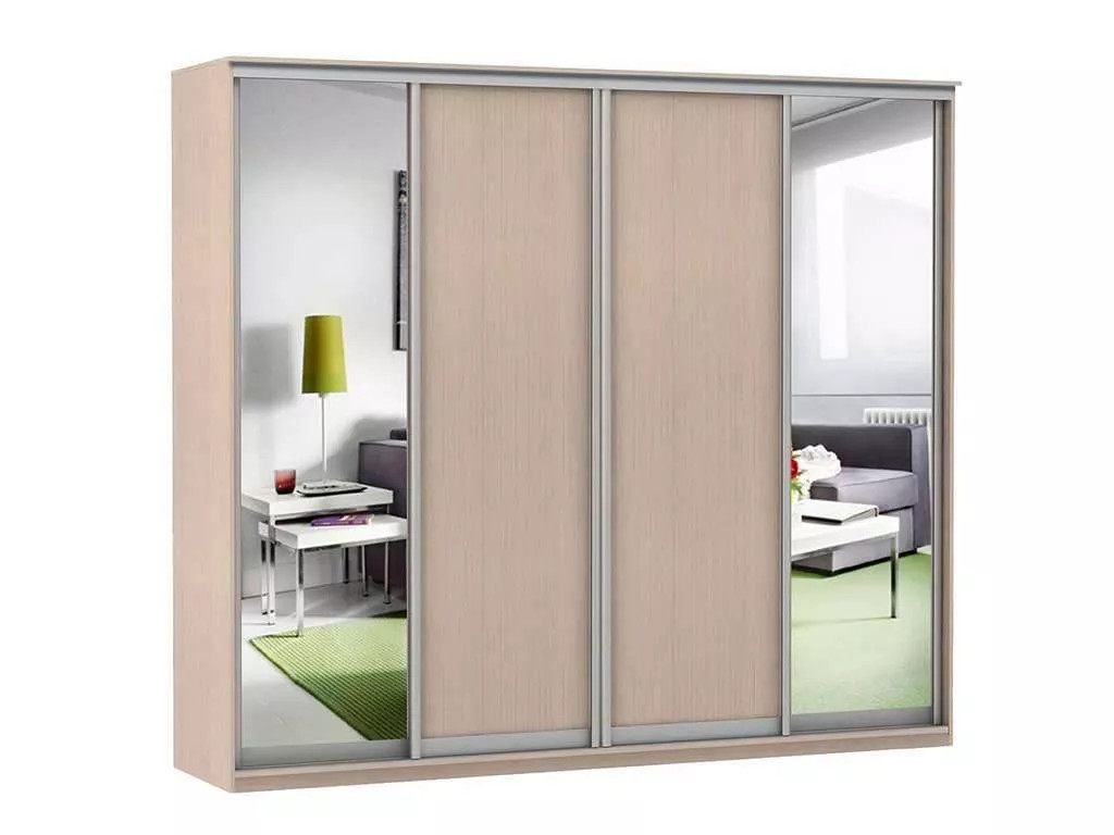 Шкаф купе Модерн 2362х600 4-х дверный 4-х секционный зеркало ясень