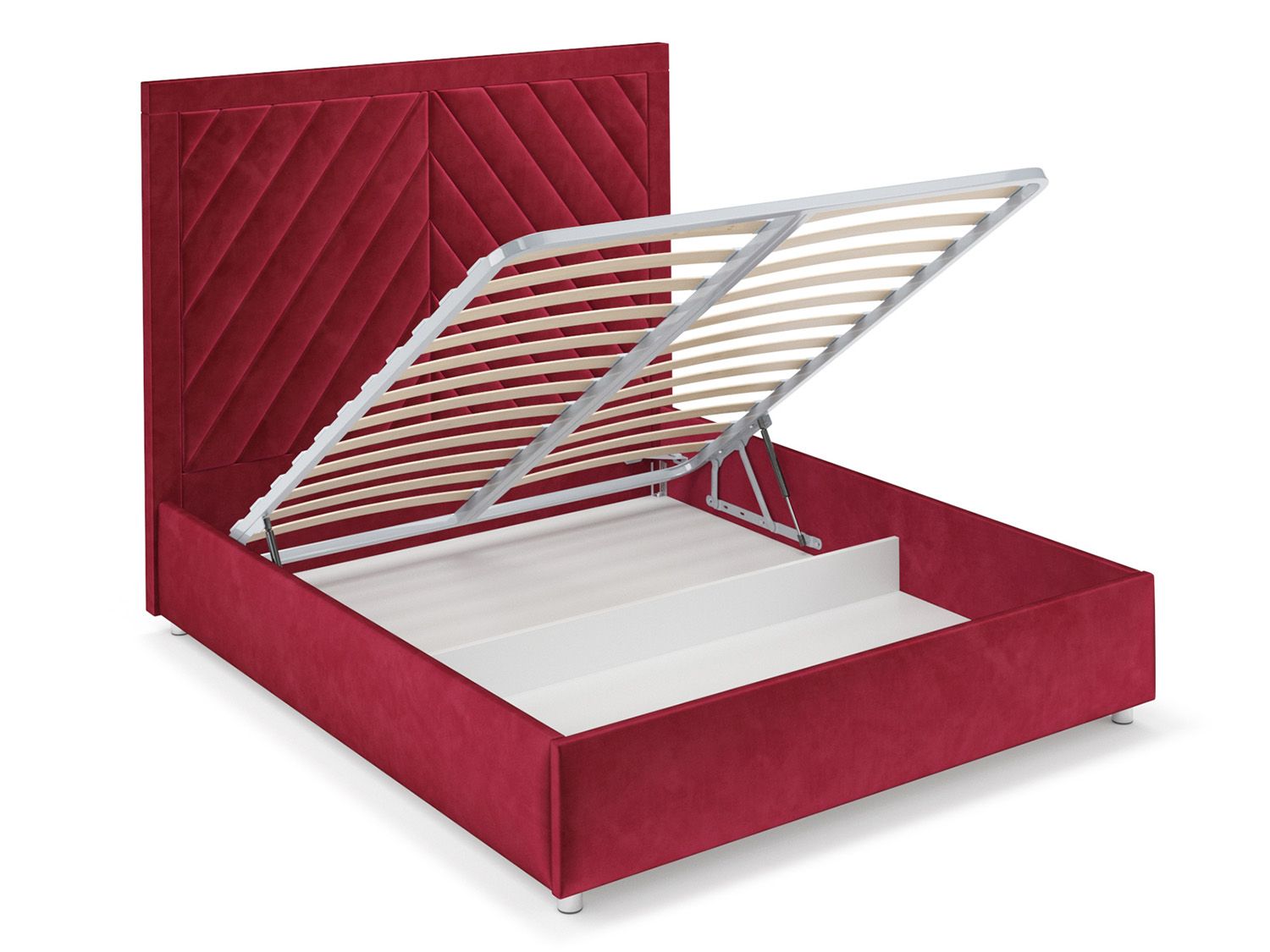 Кровать Мишель бархат красный STAR VELVET 3 DARK RED 160