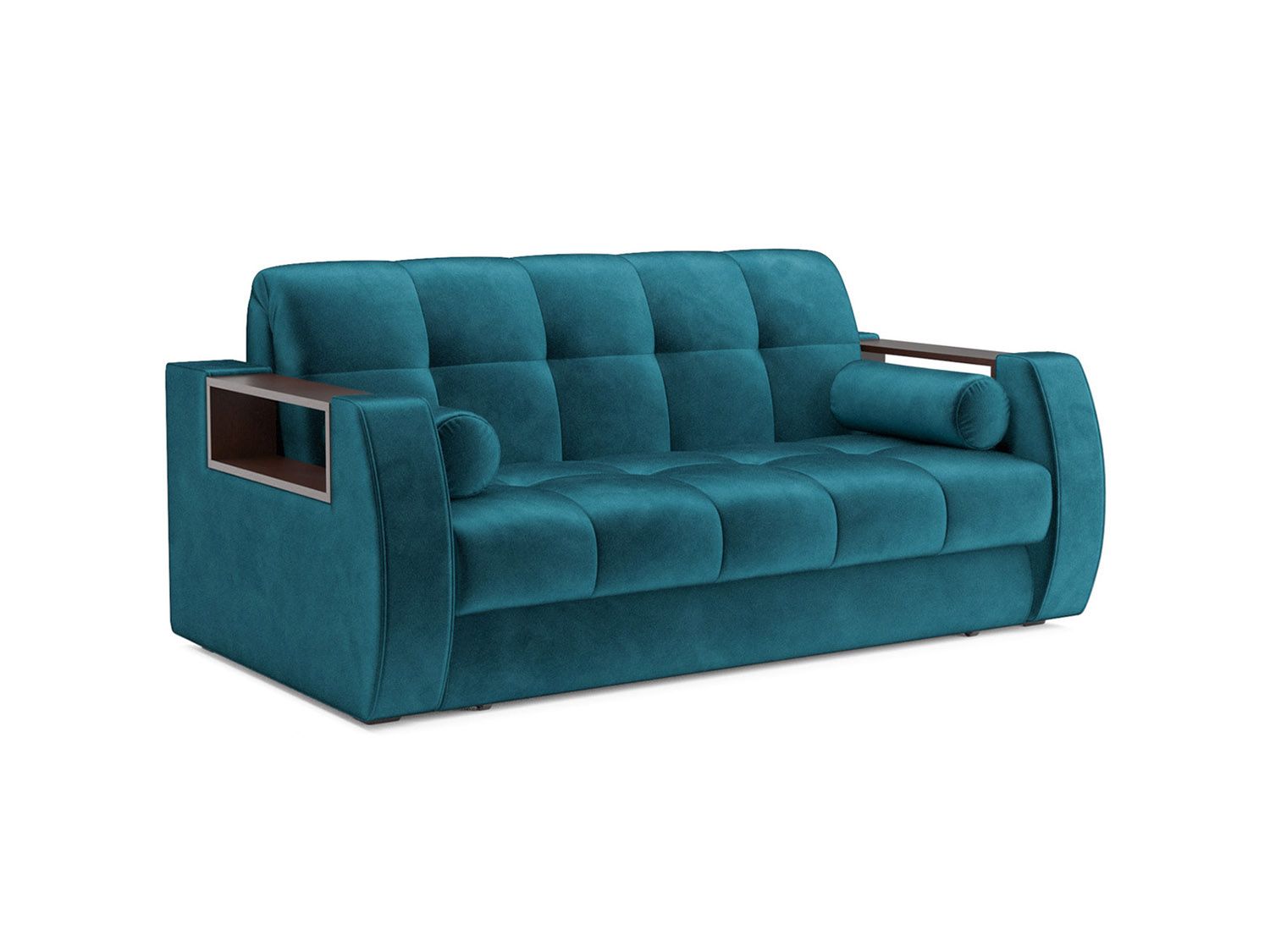 Диван Аккордеон Барон №3 бархат сине-зеленый STAR VELVET 43 BLACK GREEN