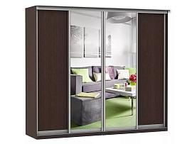 Шкаф купе Модерн 2362х600 4-х дверный 3-х секционный зеркало венге