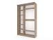 Шкаф купе Модерн 1490х450 2-х дверный 2-х секционный зеркальный с пескоструем №1 ясень