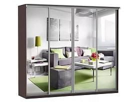 Шкаф купе Модерн 2362х450 4-х дверный 4-х секционный зеркальный венге