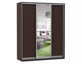 Шкаф купе Модерн 2076х600 3-х дверный 3-х секционный зеркало венге