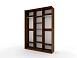 Шкаф купе Модерн 1776х600 3-х дверный 3-х секционный зеркальный с пескоструем №3 венге